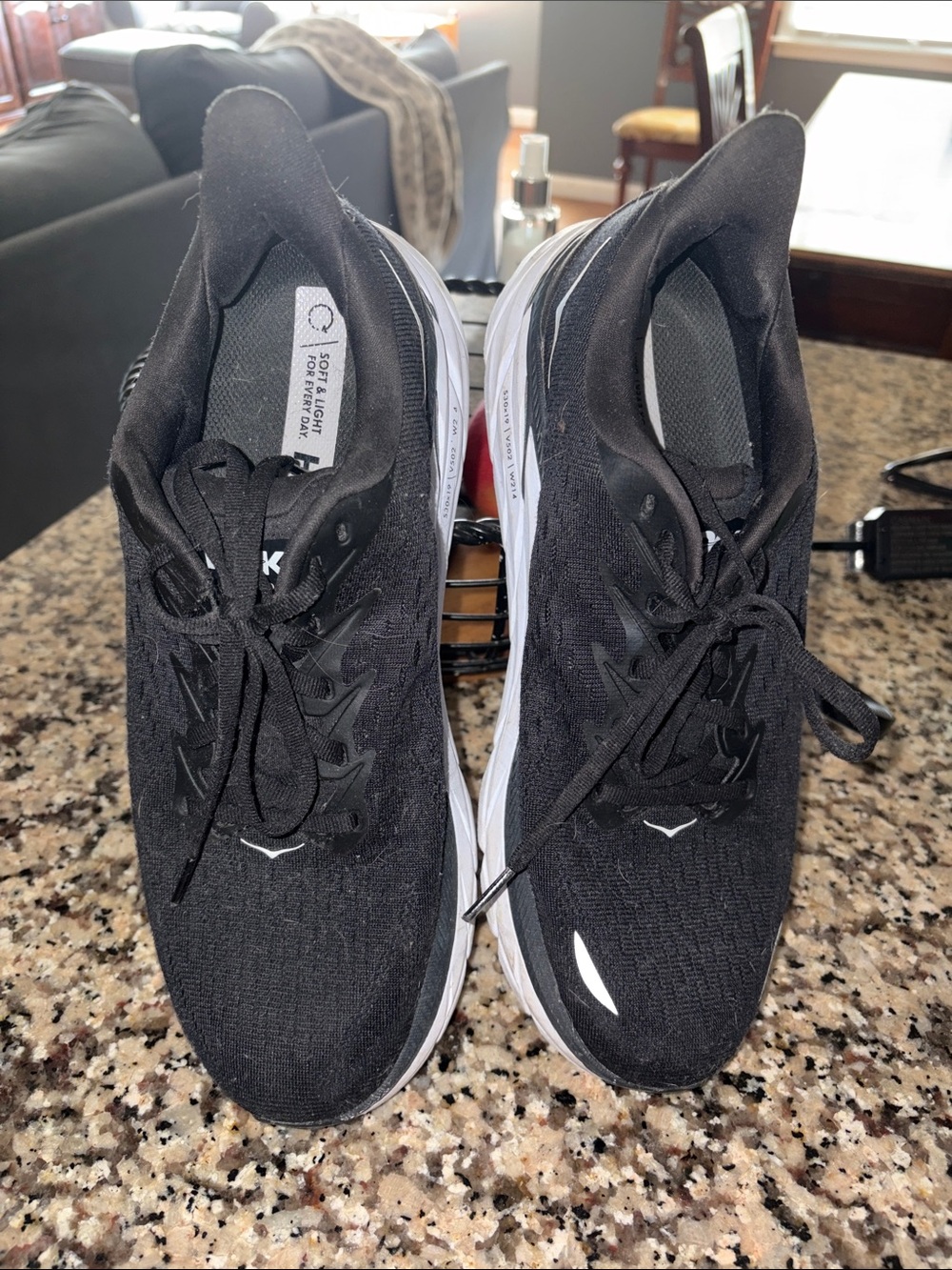 Hoka Black and White Women's Running Shoes